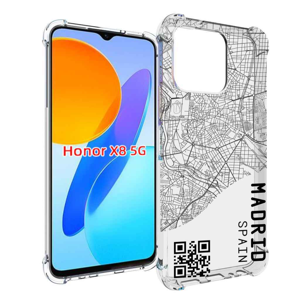 

Чехол MyPads схема-мадрид для Honor X8 5G, Прозрачный, Tocco