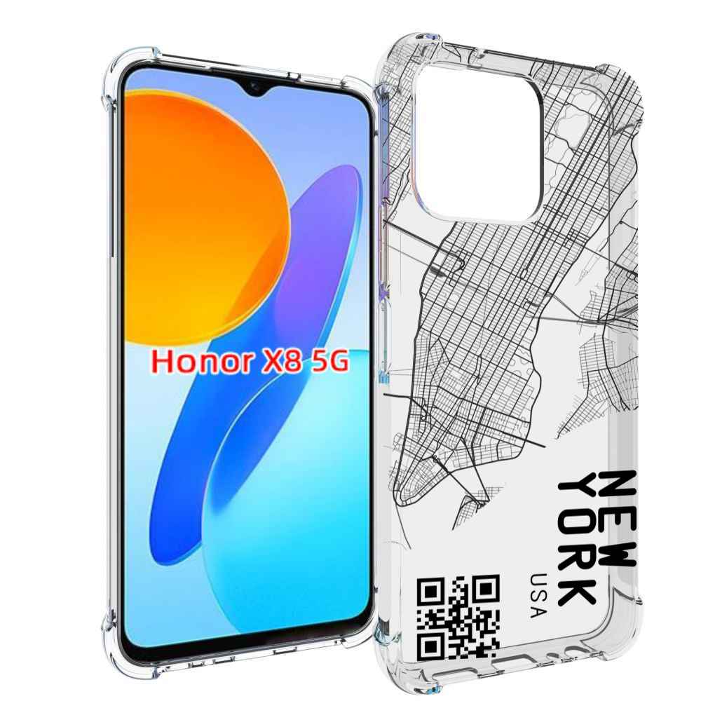 

Чехол MyPads схема-нью-йорк для Honor X8 5G, Прозрачный, Tocco