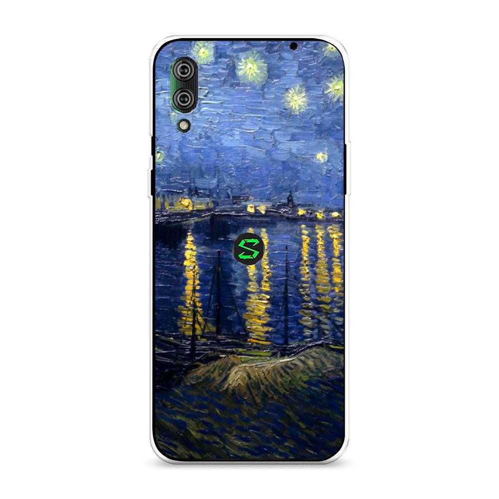 

Чехол на Xiaomi Black Shark 2"Звездная ночь над Роной", Синий;желтый, 36450-4
