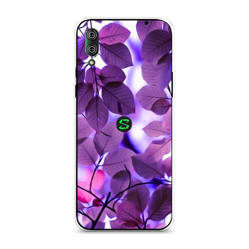 

Чехол на Xiaomi Black Shark 2"Сиреневые листики", Фиолетовый;голубой, 36450-2
