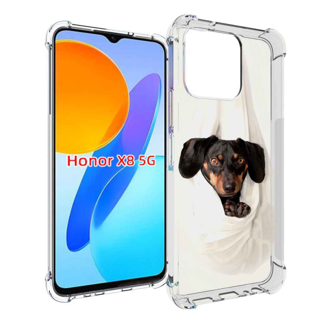 

Чехол MyPads такса собака для Honor X8 5G, Прозрачный, Tocco