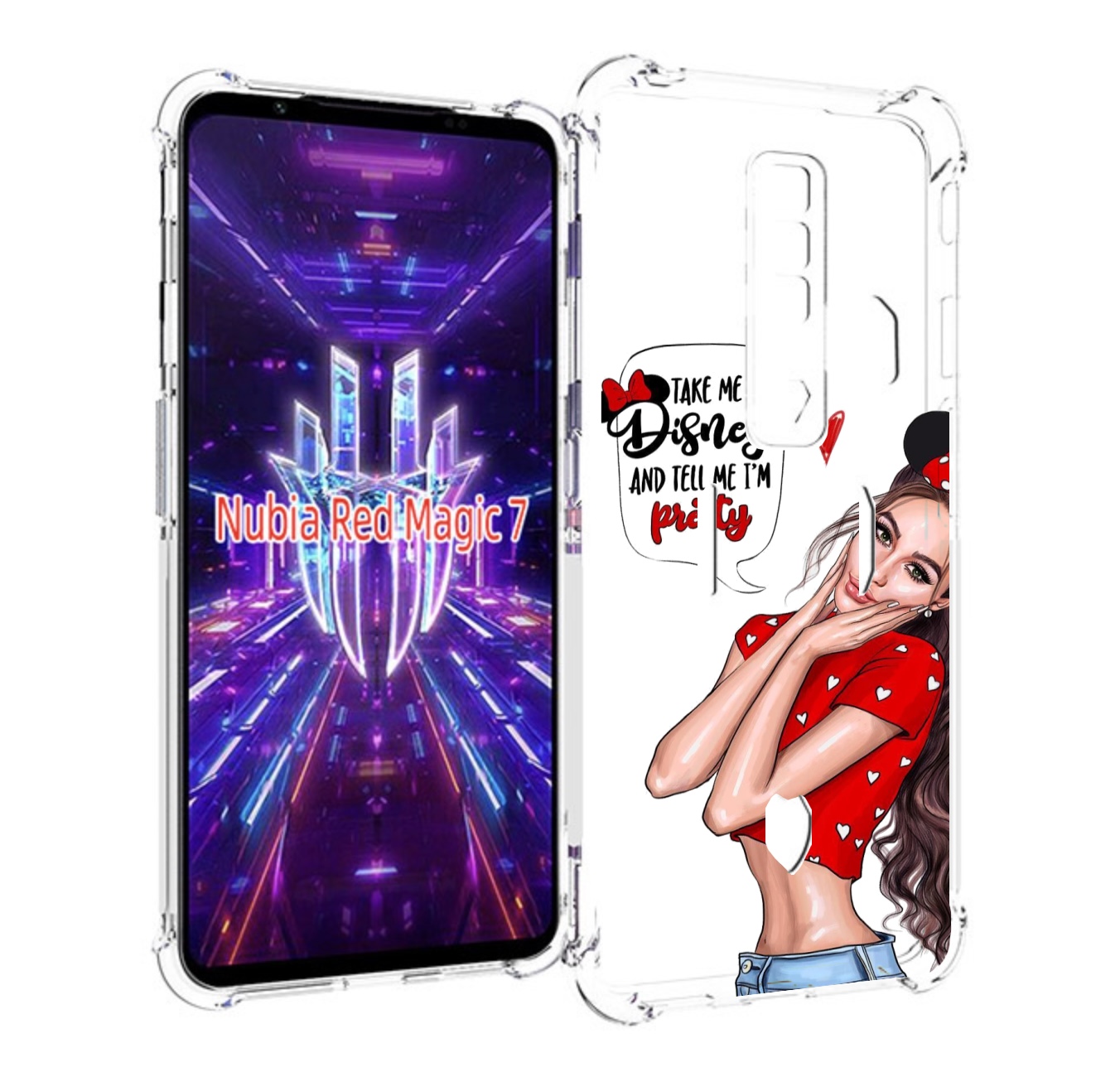

Чехол MyPads Девушка-Мини женский для ZTE Nubia Red Magic 7, Прозрачный, Tocco