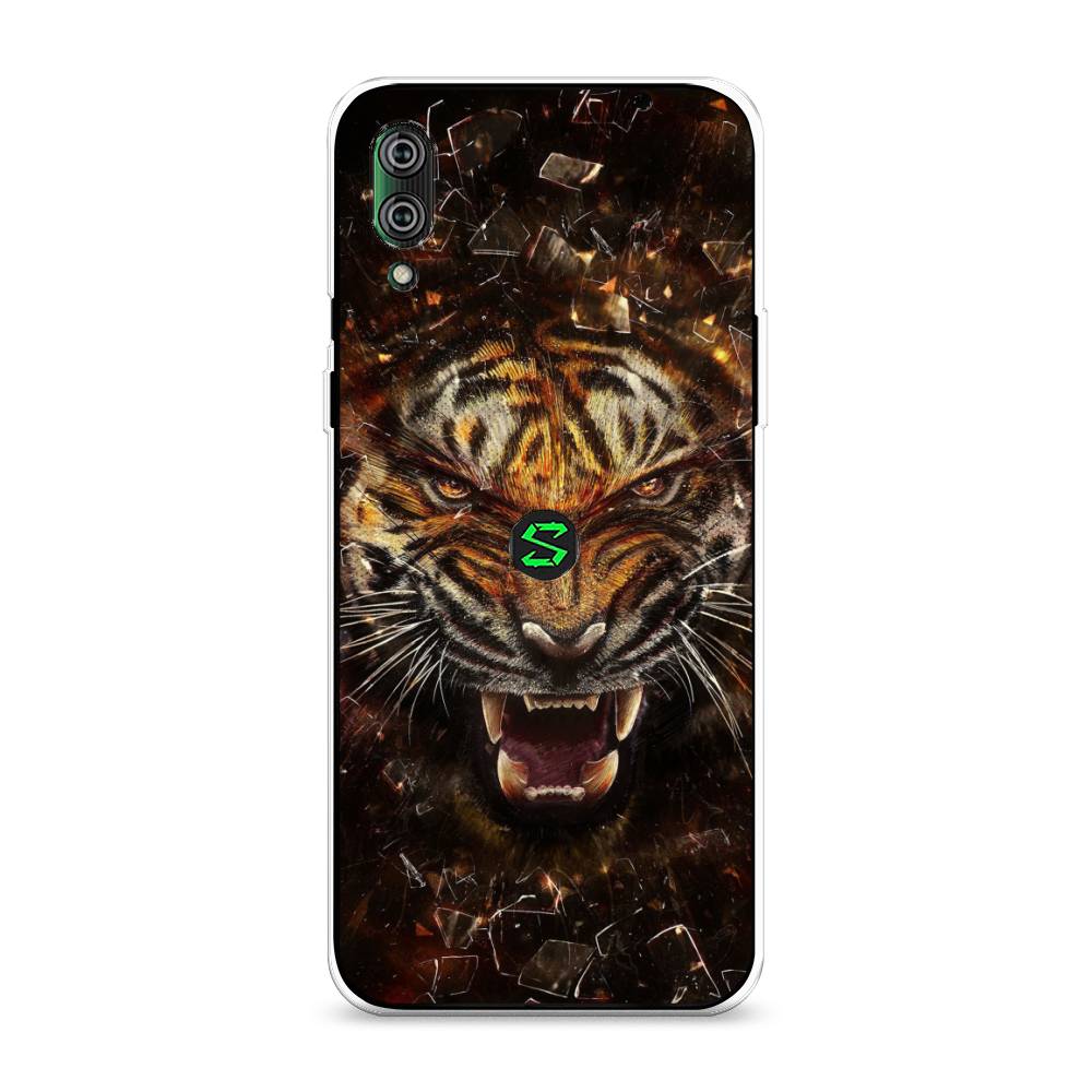 

Чехол на Xiaomi Black Shark 2"Тигр осколки", Оранжевый;серый;черный, 36450-1