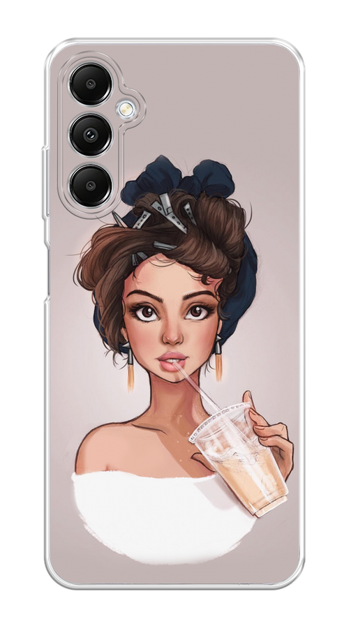 

Чехол на Samsung Galaxy A05s "Девушка с фраппе", Серый, 2108850-1