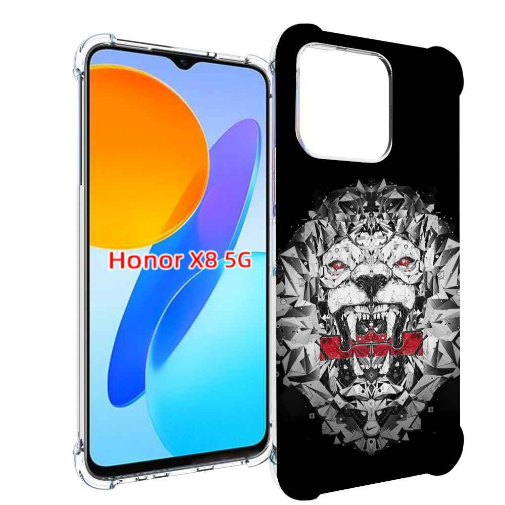 

Чехол MyPads тигр-с-гранями-черно-белый для Honor X8 5G, Прозрачный, Tocco