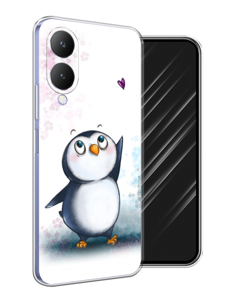 

Чехол Awog на Vivo Y17s "Пингвин и сердечко", Белый, 269850-1