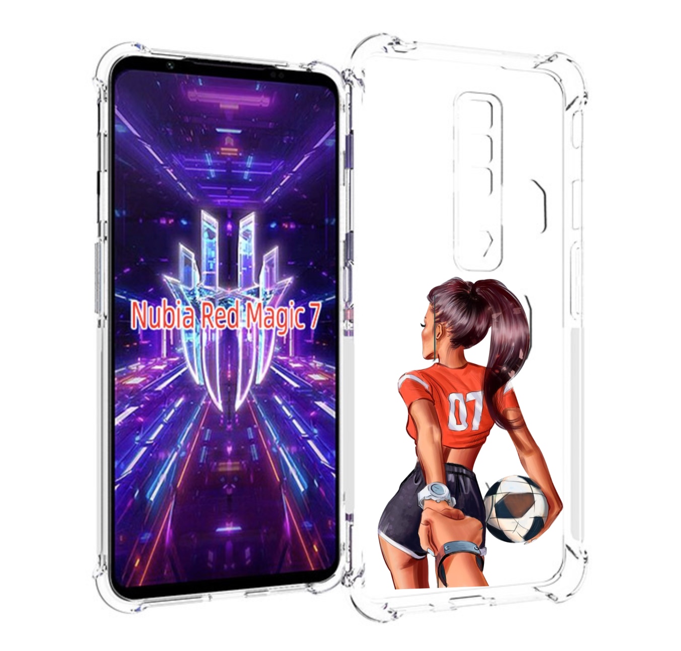 

Чехол MyPads Девушка-футболистка женский для ZTE Nubia Red Magic 7, Прозрачный, Tocco