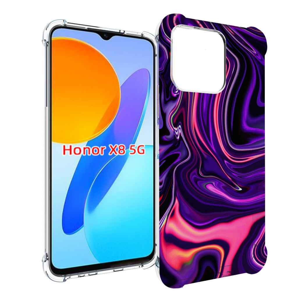 

Чехол MyPads фиолетовые краски для Honor X8 5G, Прозрачный, Tocco