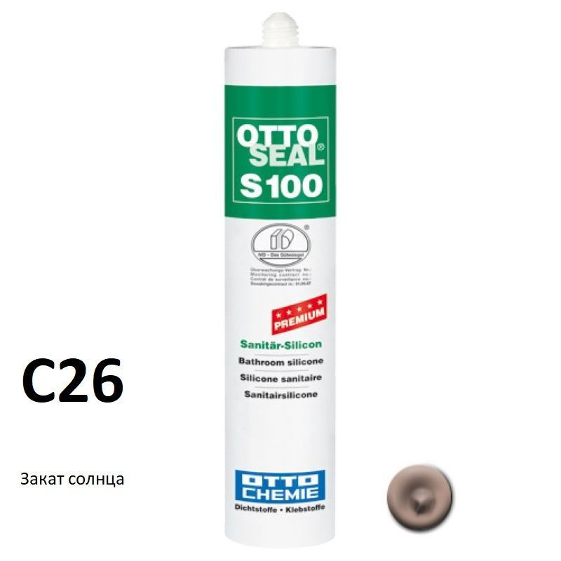 

силиконовый герметик OTTOSEAL S100 PREMIUM С26 (закат солнца), 300мл, Розовый