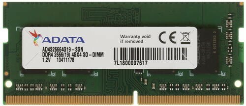 

Оперативная память ADATA 4Gb DDR4 2666MHz SO-DIMM (AD4S26664G19-BGN)