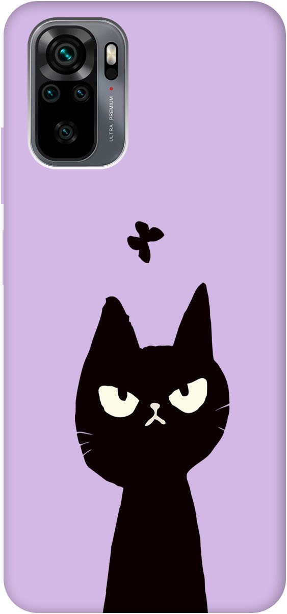 

Чехол на Xiaomi Redmi Note 10 "Disgruntled Cat" сиреневый, Фиолетовый;черный, 5567