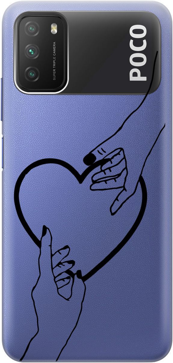 

Чехол на Xiaomi Redmi 9T "Hands" прозрачный, Прозрачный;черный, 5558