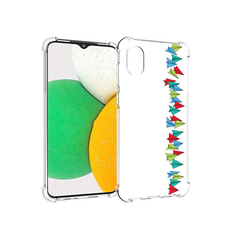 

Чехол MyPads Tocco для Samsung Galaxy A03 Core самолетики из листочков (PT224480.538.593), Прозрачный, Tocco
