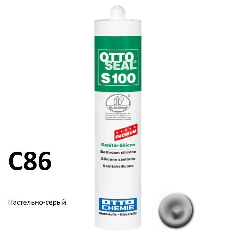 

силиконовый герметик OTTOSEAL S100 С86 (пастельно-серый), 300мл, Бежевый