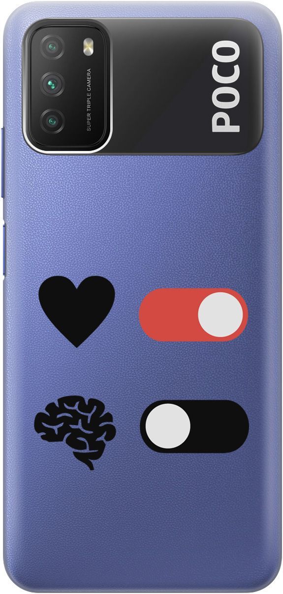 

Чехол на Xiaomi Redmi 9T "Brain Off" прозрачный, Прозрачный;белый, 5558