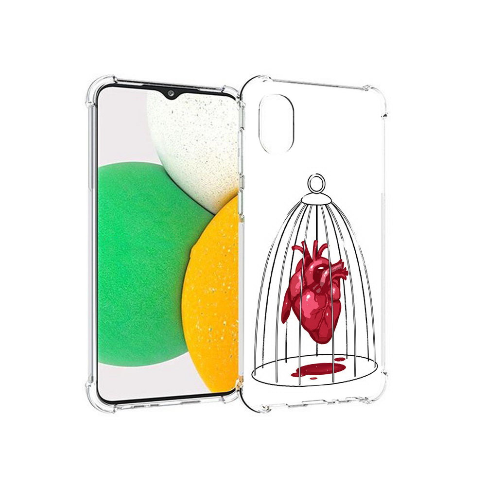 

Чехол MyPads Tocco для Samsung Galaxy A03 Core сердце в клетке (PT224480.538.597), Прозрачный, Tocco