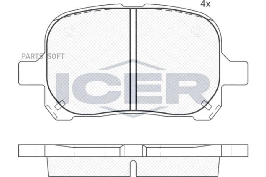 

Тормозные колодки ICER дисковые 181632399