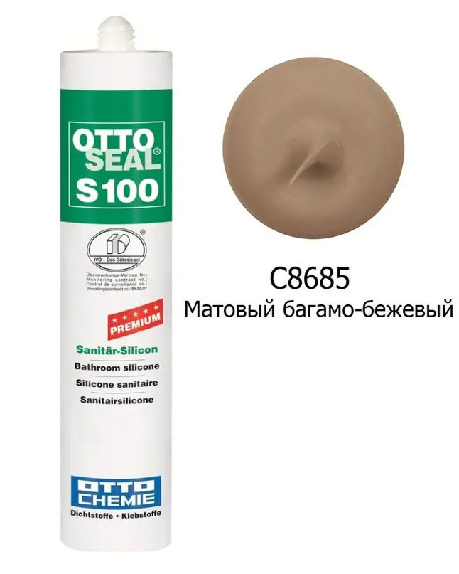 

герметик OTTOSEAL S100 PREMIUM С8685 (мат. багамский бежевый), 300мл