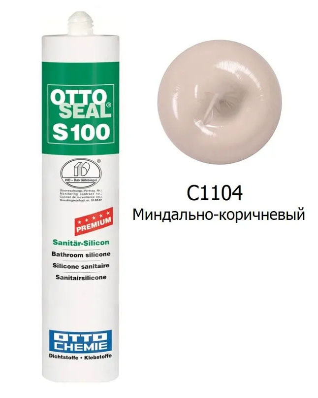 герметик OTTOSEAL S100 PREMIUM С1104 (миндально-коричневый), 300мл