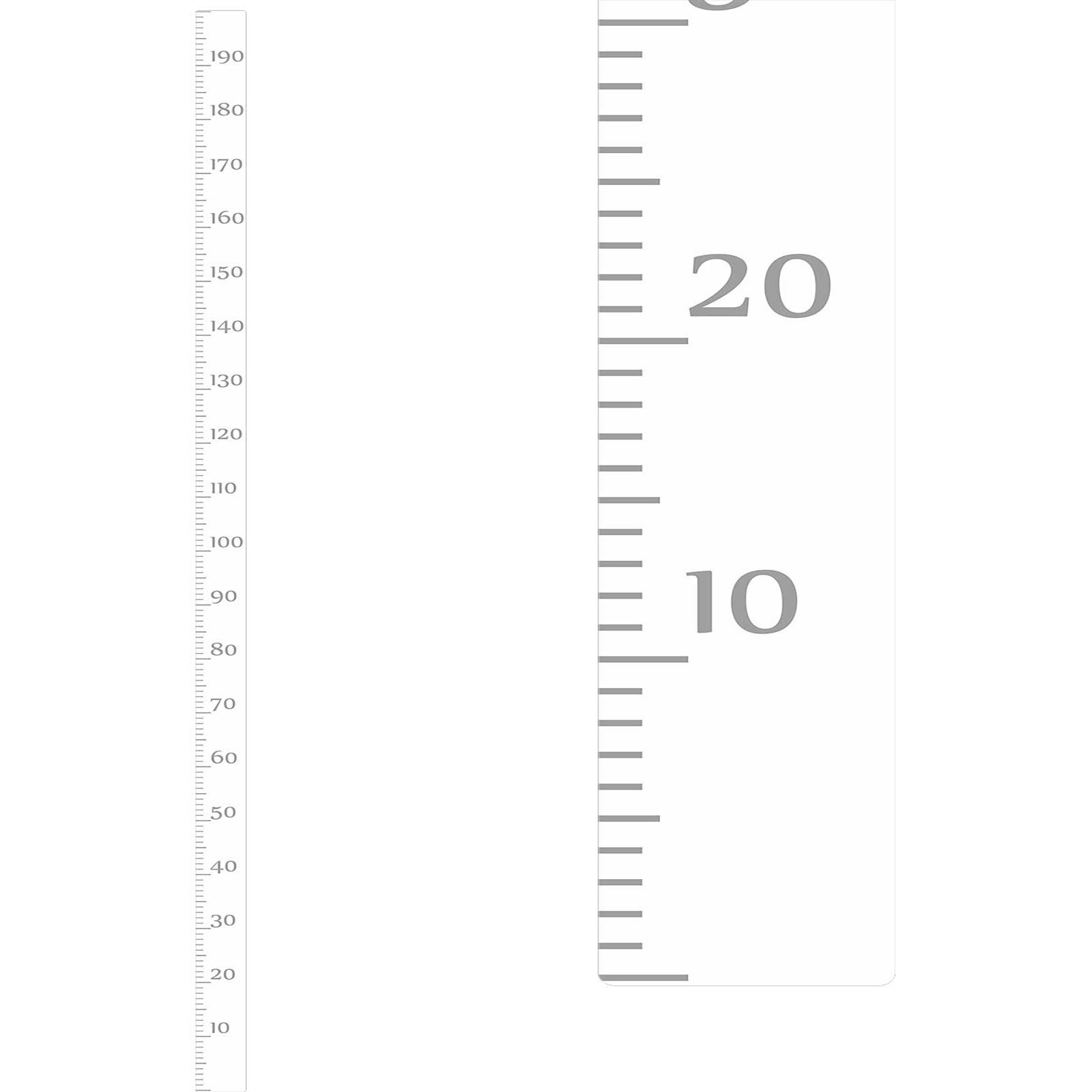 фото Ростомер наклейка на стену verol шкала серая, прозрачная основа узкая линейка р0022-с/