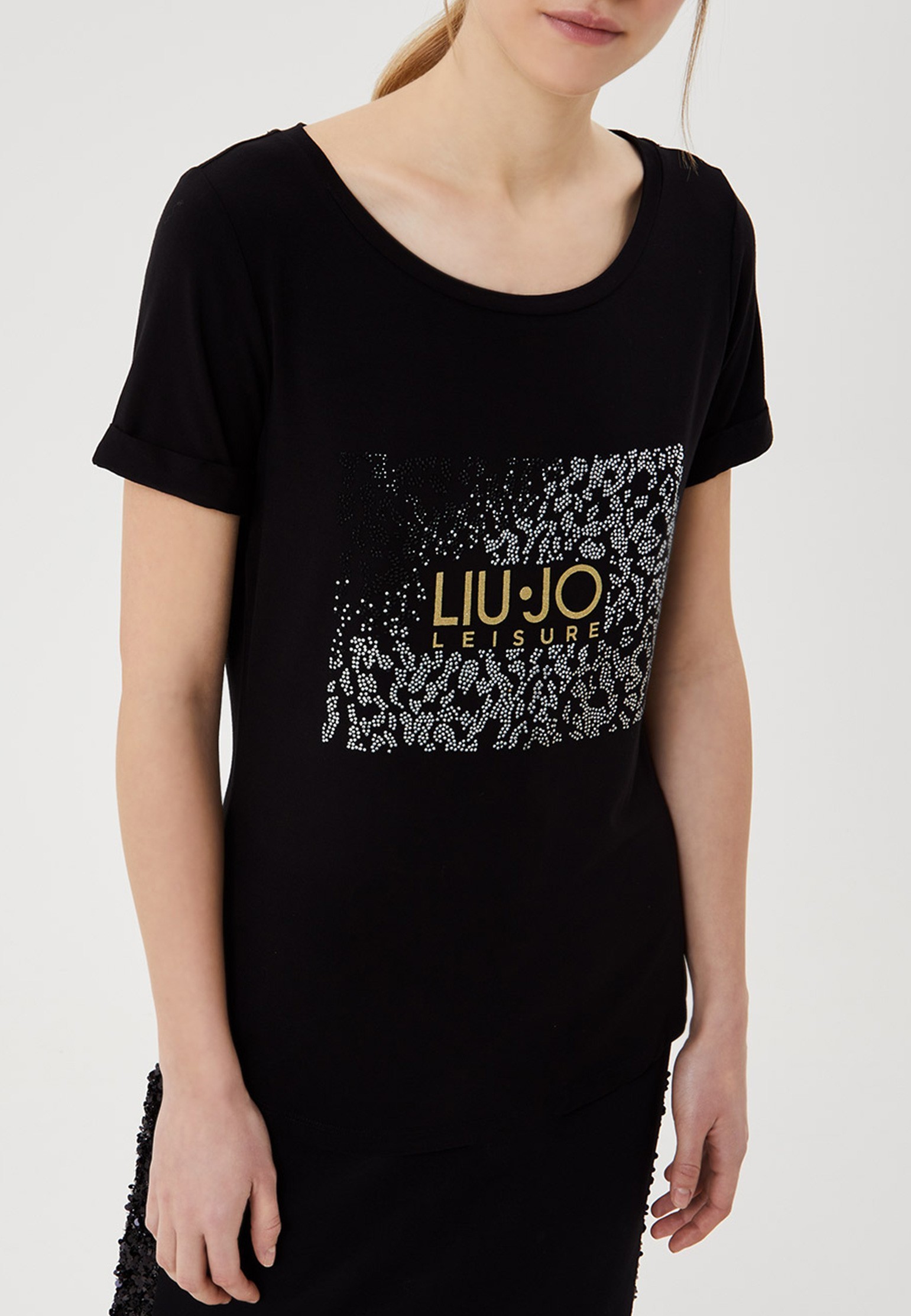 

Футболка женская Liu Jo 126140 черная L, Черный, 126140
