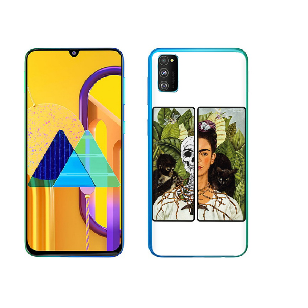 

Чехол MyPads Tocco для Samsung Galaxy M23 сдвоенная картинка девушка скелет, Прозрачный, Tocco