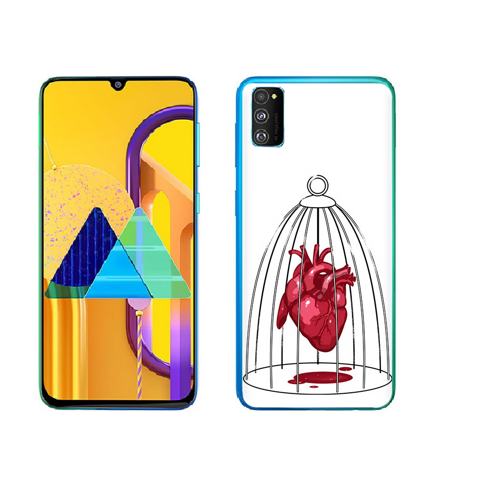

Чехол MyPads Tocco для Samsung Galaxy M23 сердце в клетке (PT227329.604.597), Прозрачный, Tocco