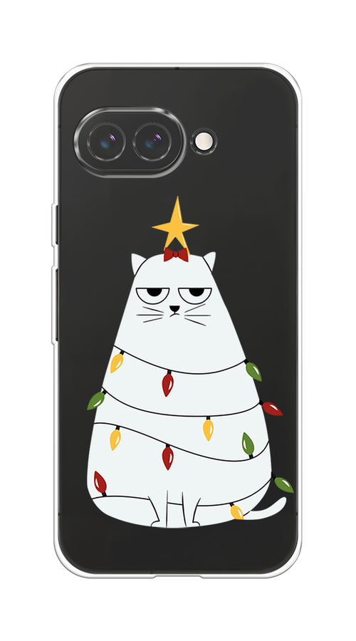 

Чехол на Google Pixel 9a Котик в гирлянде, Белый;красный;желтый, 272250-1