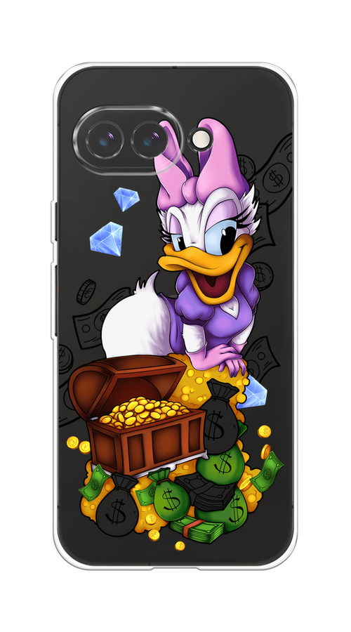 

Чехол на Google Pixel 9a Rich Daisy Duck, Коричневый;белый;фиолетовый, 272250-1