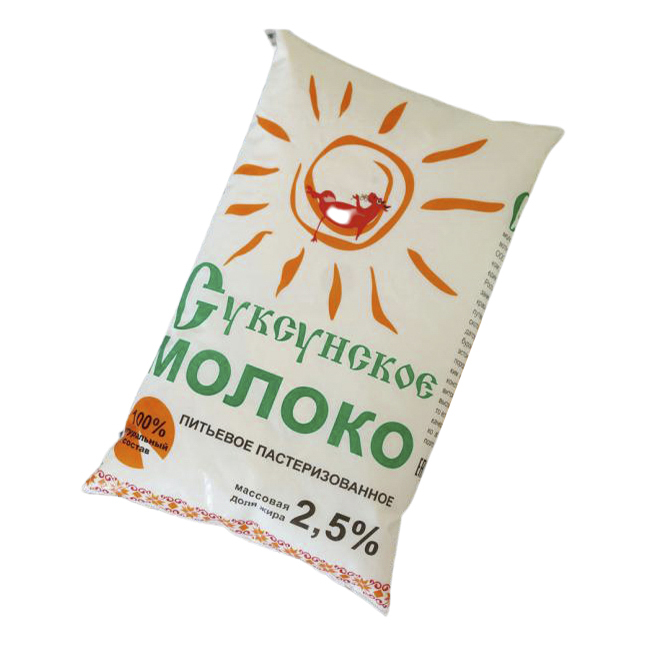 

Молоко 2,5% пастеризованное 900 мл Суксунское БЗМЖ