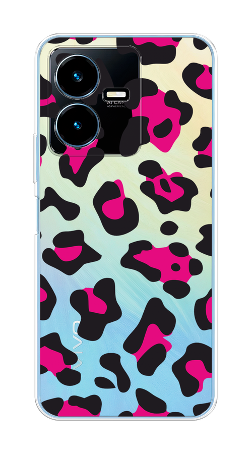 

Чехол на Vivo Y22 "Pink cow spots", Черный;розовый, 267550-1
