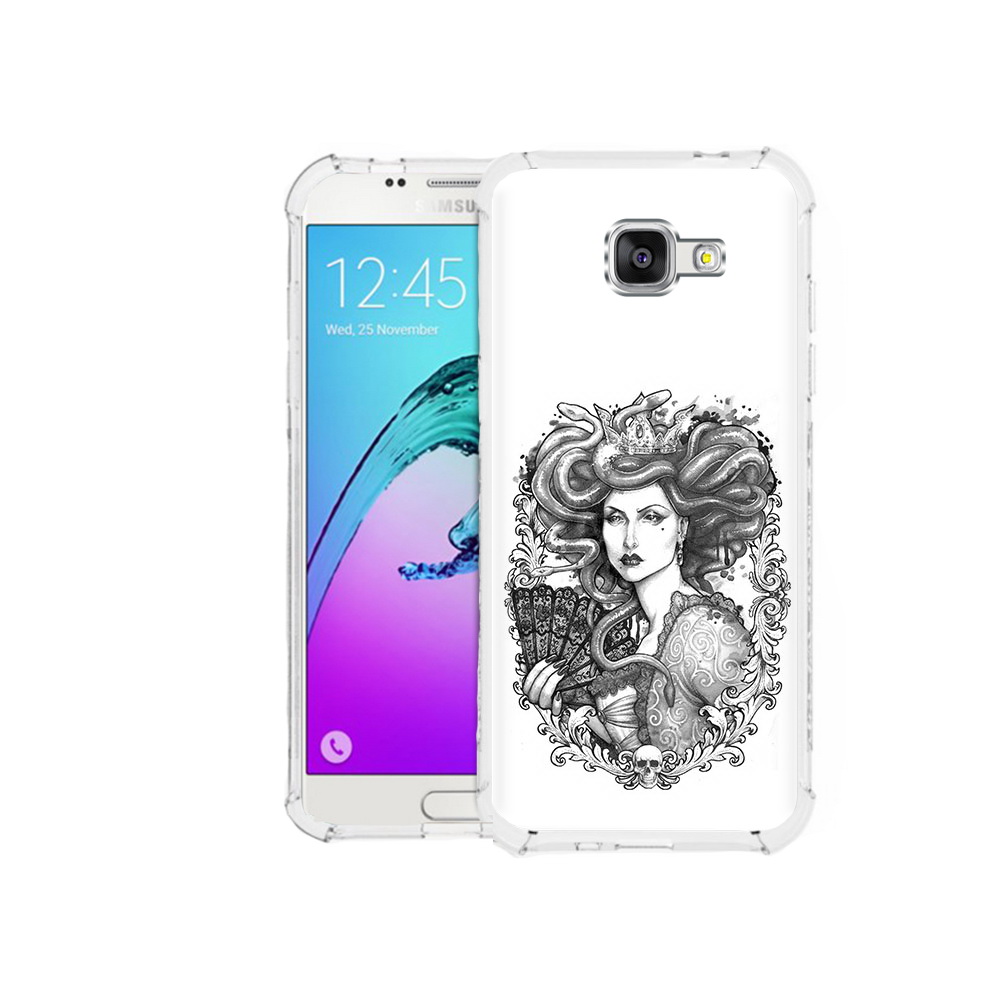 

Чехол MyPads Tocco для Samsung Galaxy A5 (2016) медуза черно белый (PT25252.581.472), Прозрачный, Tocco