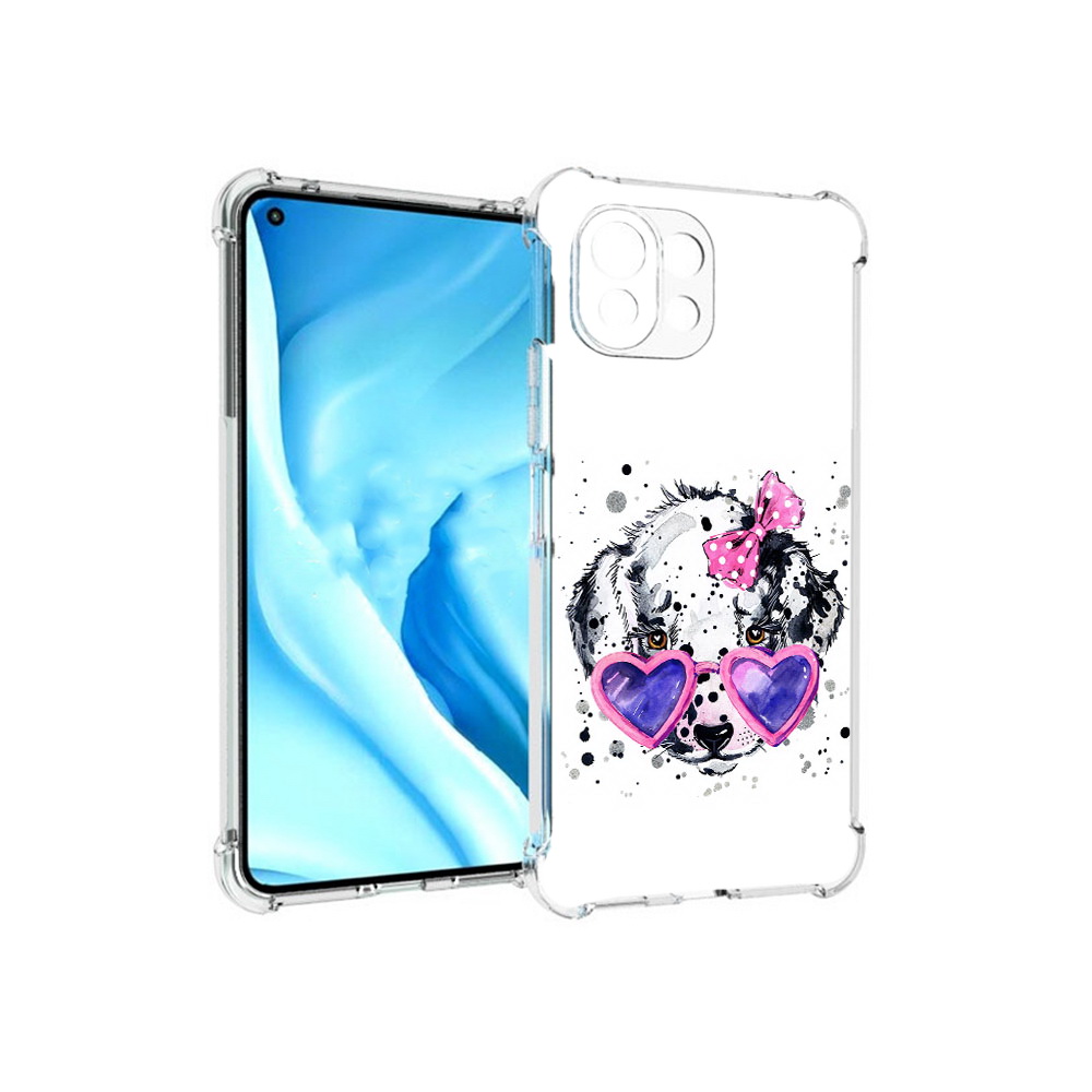 

Чехол MyPads Tocco для Xiaomi Mi 11 Lite долматинец в очках (PT159462.256.337), Прозрачный, Tocco