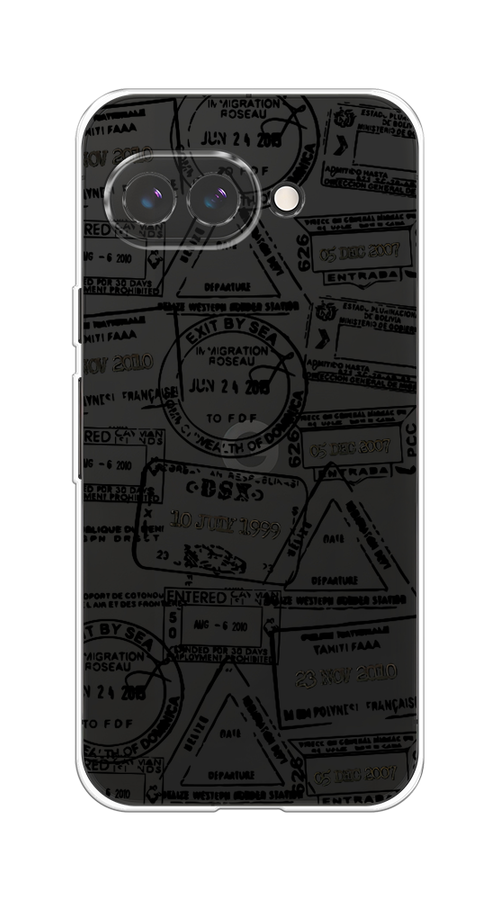 

Чехол на Google Pixel 9a Visa stamps 2, Белый;черный;серый, 272250-1