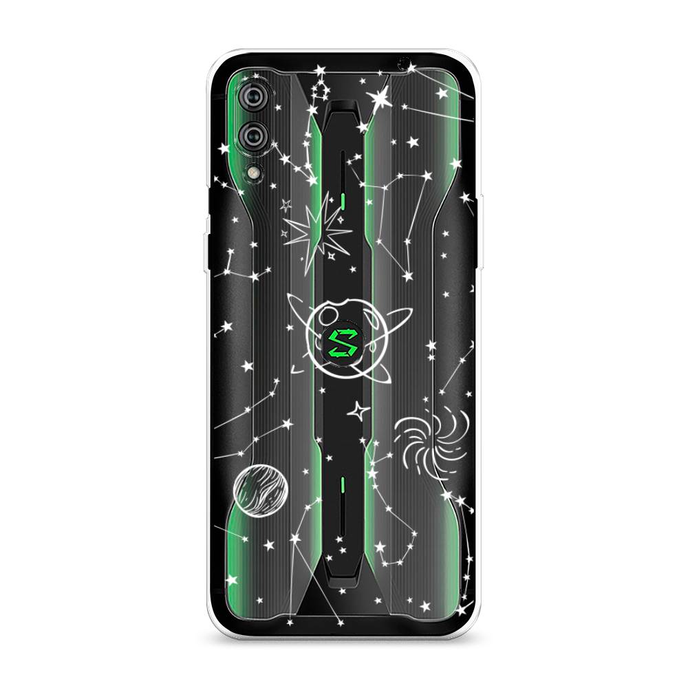 

Чехол на Xiaomi Black Shark 2"Планеты в космосе", Белый, 36450-2