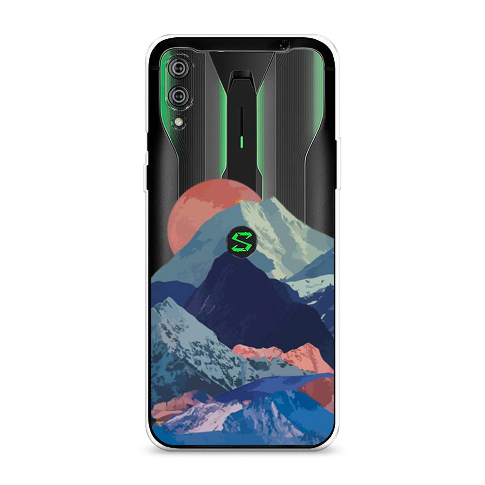 

Чехол на Xiaomi Black Shark 2"Закат в снежных горах", Красный;серый;голубой, 36450-2