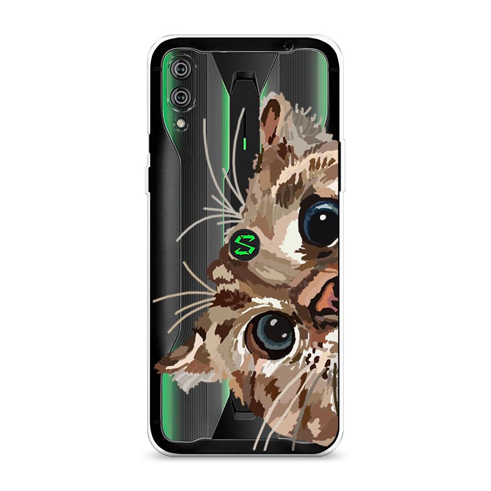 

Чехол на Xiaomi Black Shark 2"Любопытный кот", Коричневый;синий;черный, 36450-1