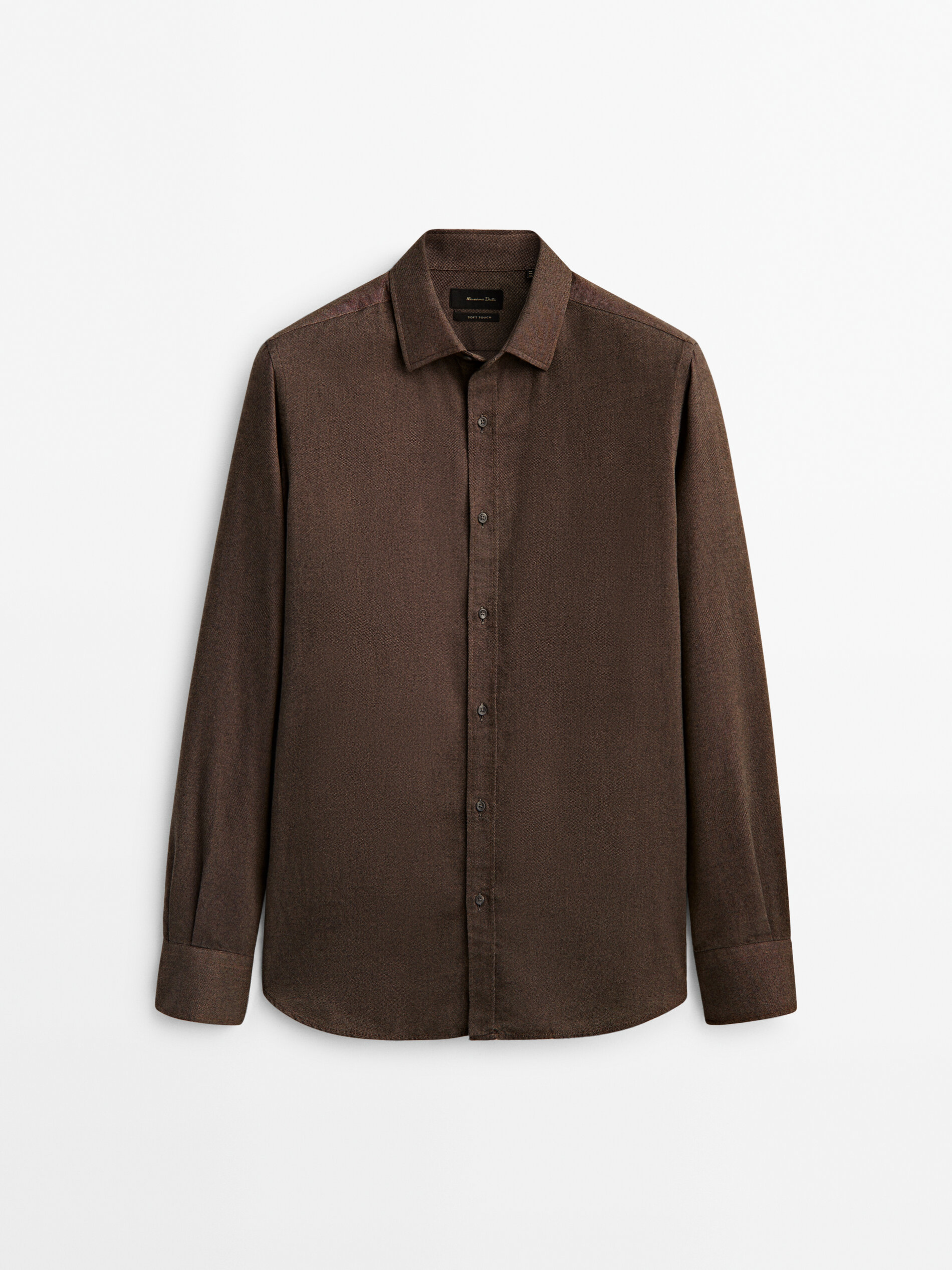 

Рубашка мужская Massimo Dutti 00142352719 коричневая L, 00142352719