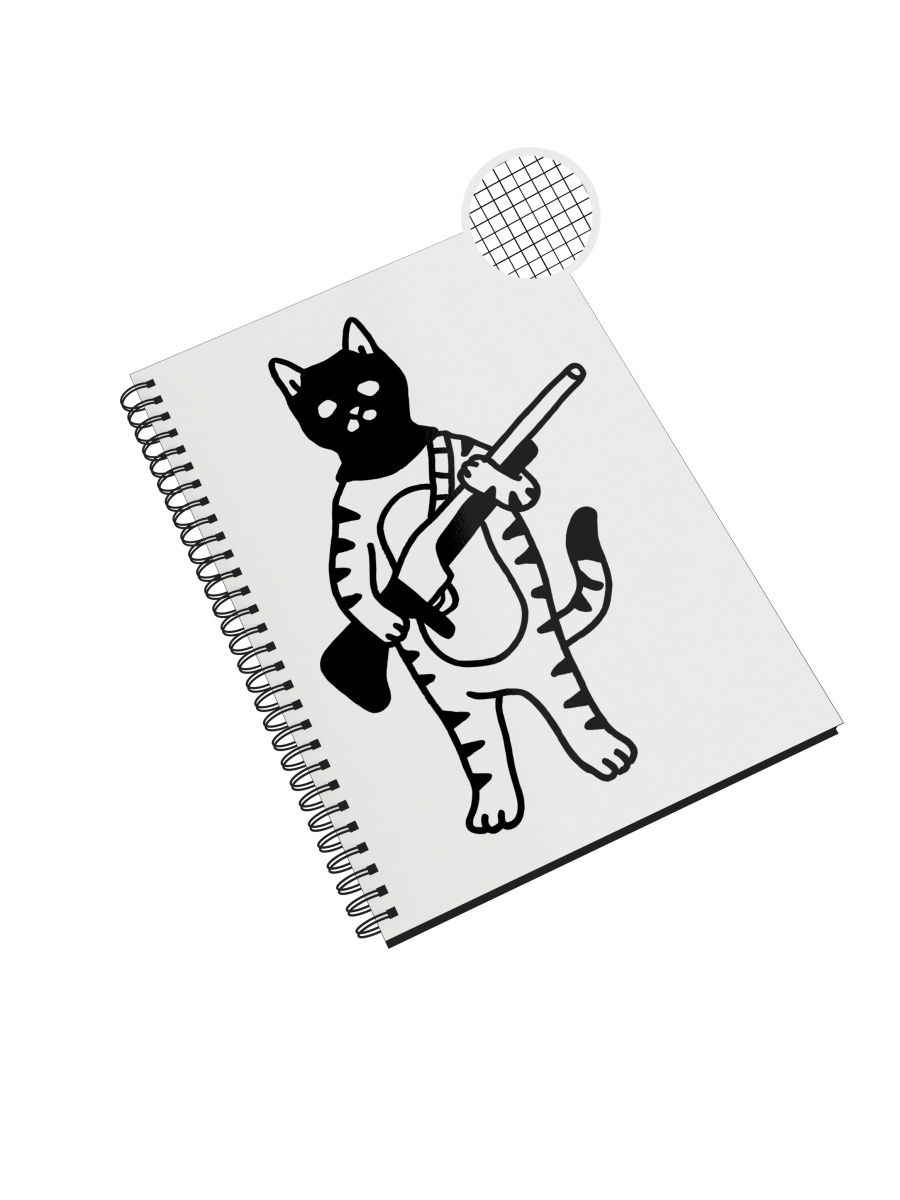 

Блокнот СувенирShop "Кот с ружьем/Cat/Прикол" NP-JJCT1-A5/2 A5 48 листов в клетку, NP-JJCT1-A5/2