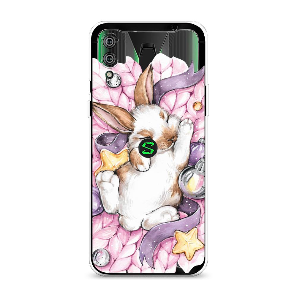 

Чехол на Xiaomi Black Shark 2"Кролик спит", Розовый;белый, 36450-5