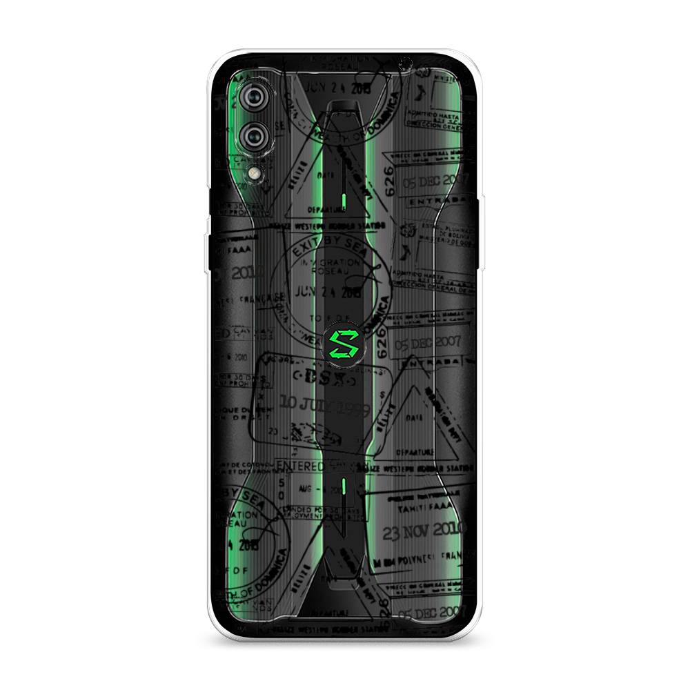 

Чехол на Xiaomi Black Shark 2"Visa stamps 2", Белый;черный;серый, 36450-2