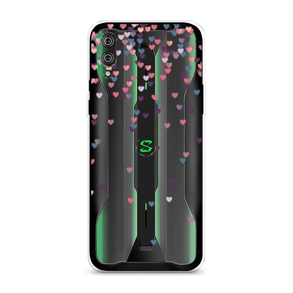 

Чехол на Xiaomi Black Shark 2"Посыпка сердечки", Розовый;фиолетовый, 36450-3
