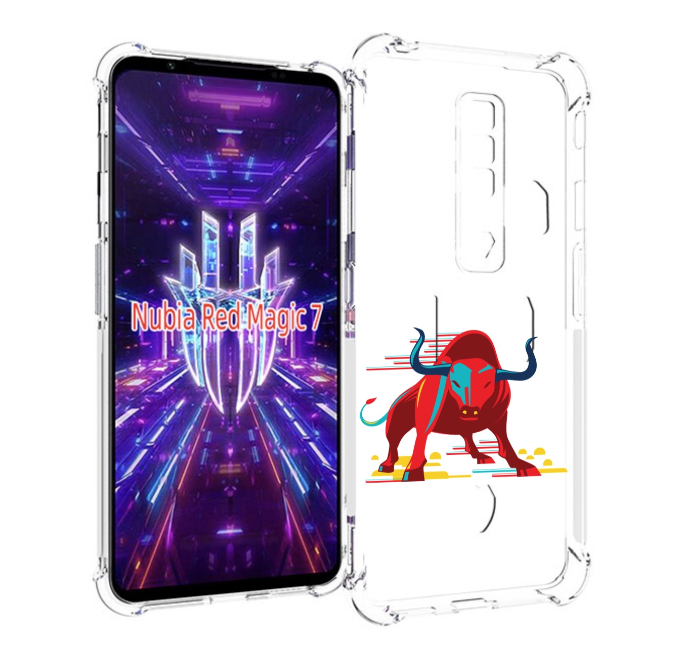 

Чехол MyPads Красный-бык для ZTE Nubia Red Magic 7, Прозрачный, Tocco
