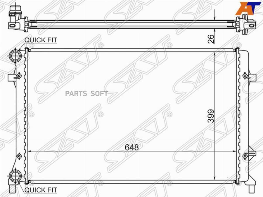 

Радиатор Audi A3/S3 1.6/1.8/2.0 03-/Vw Golf V/Jetta/Caddy 1.4/1.6/2.0/2.5 05-/Vw Passat B6