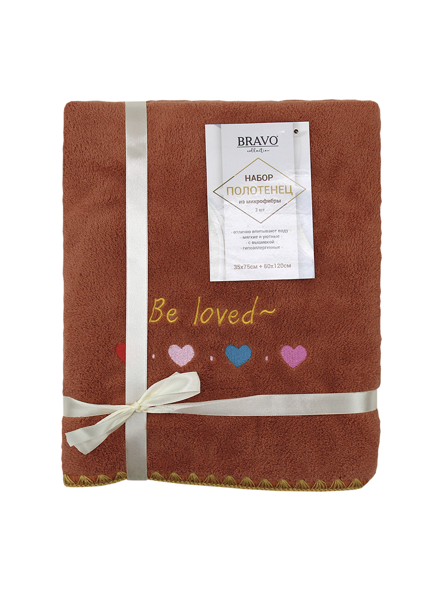 

Набор полотенец НВ Сердечки м0864 35x75+60x120