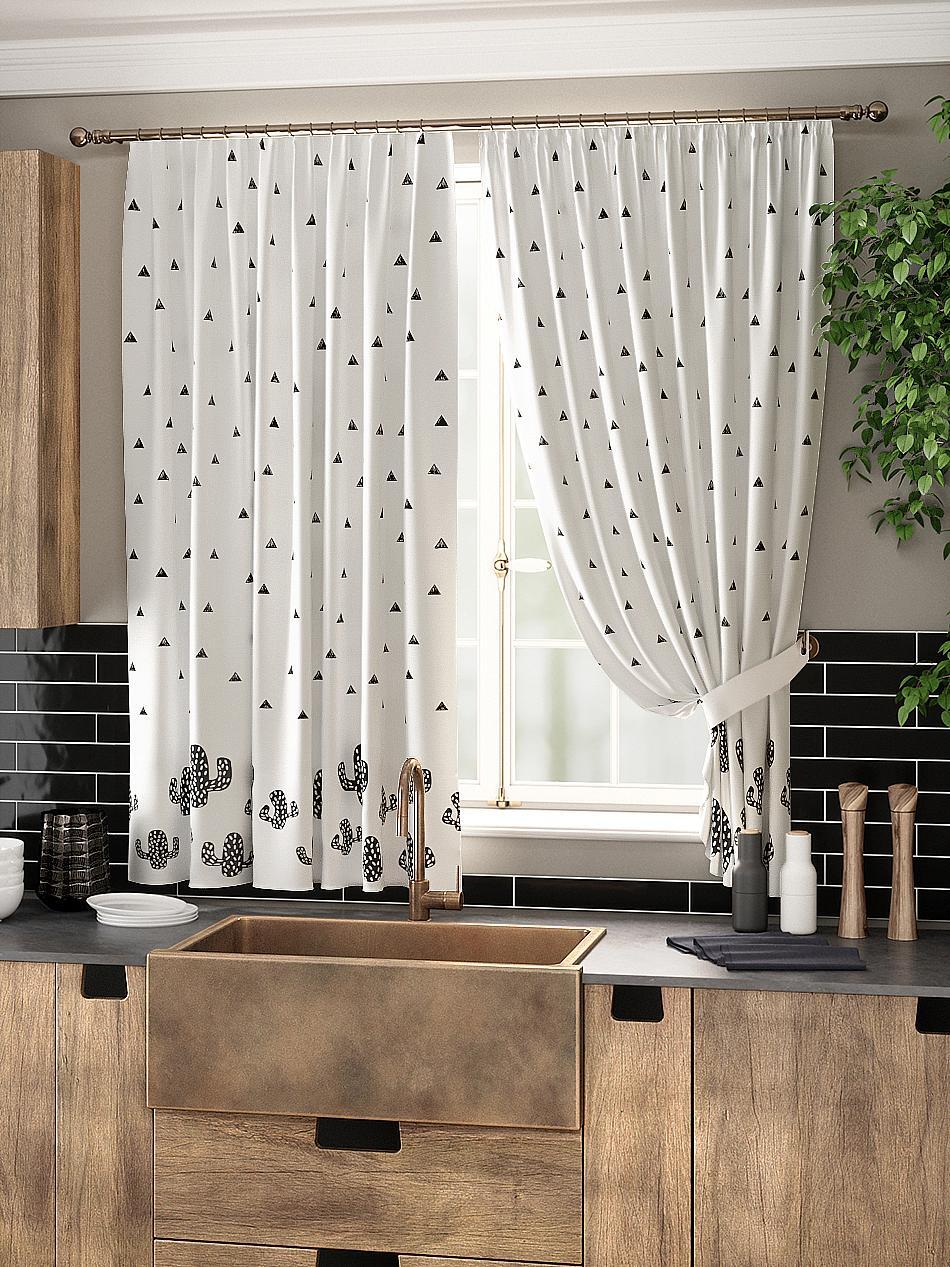 

Комплекты штор AT HOME Киона высота 180 см, ширина 150 см, Белый, 961093