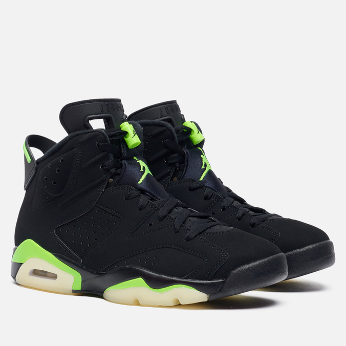 фото Кроссовки мужские jordan air jordan 6 retro electric green черные 7 us