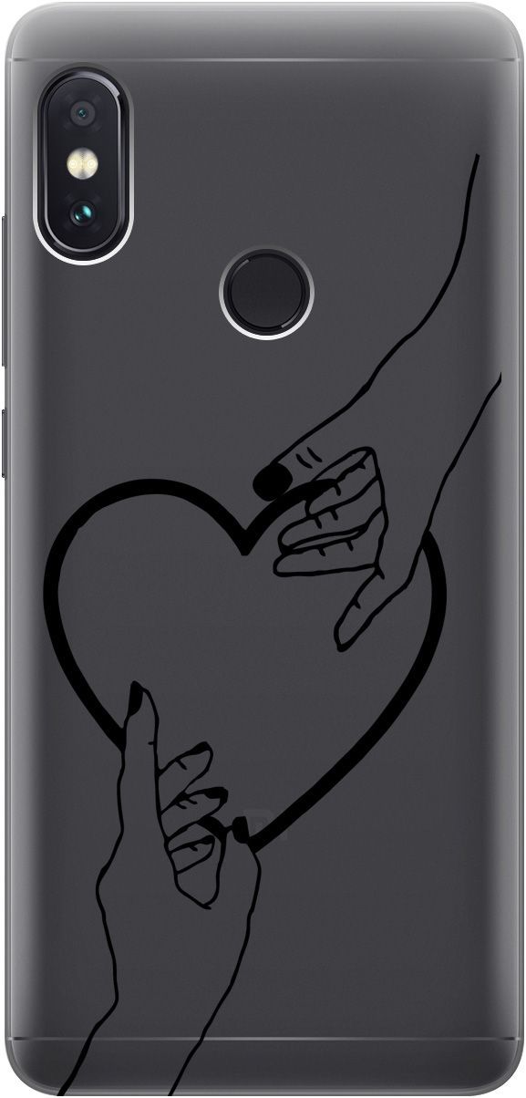 

Чехол на Xiaomi Redmi Note 5 "Hands" прозрачный, Прозрачный;черный, 5574