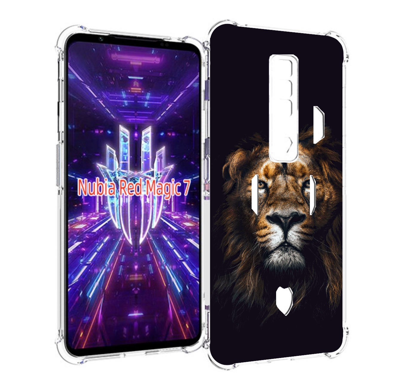 

Чехол MyPads Лев-в-тени мужской для ZTE Nubia Red Magic 7, Прозрачный, Tocco