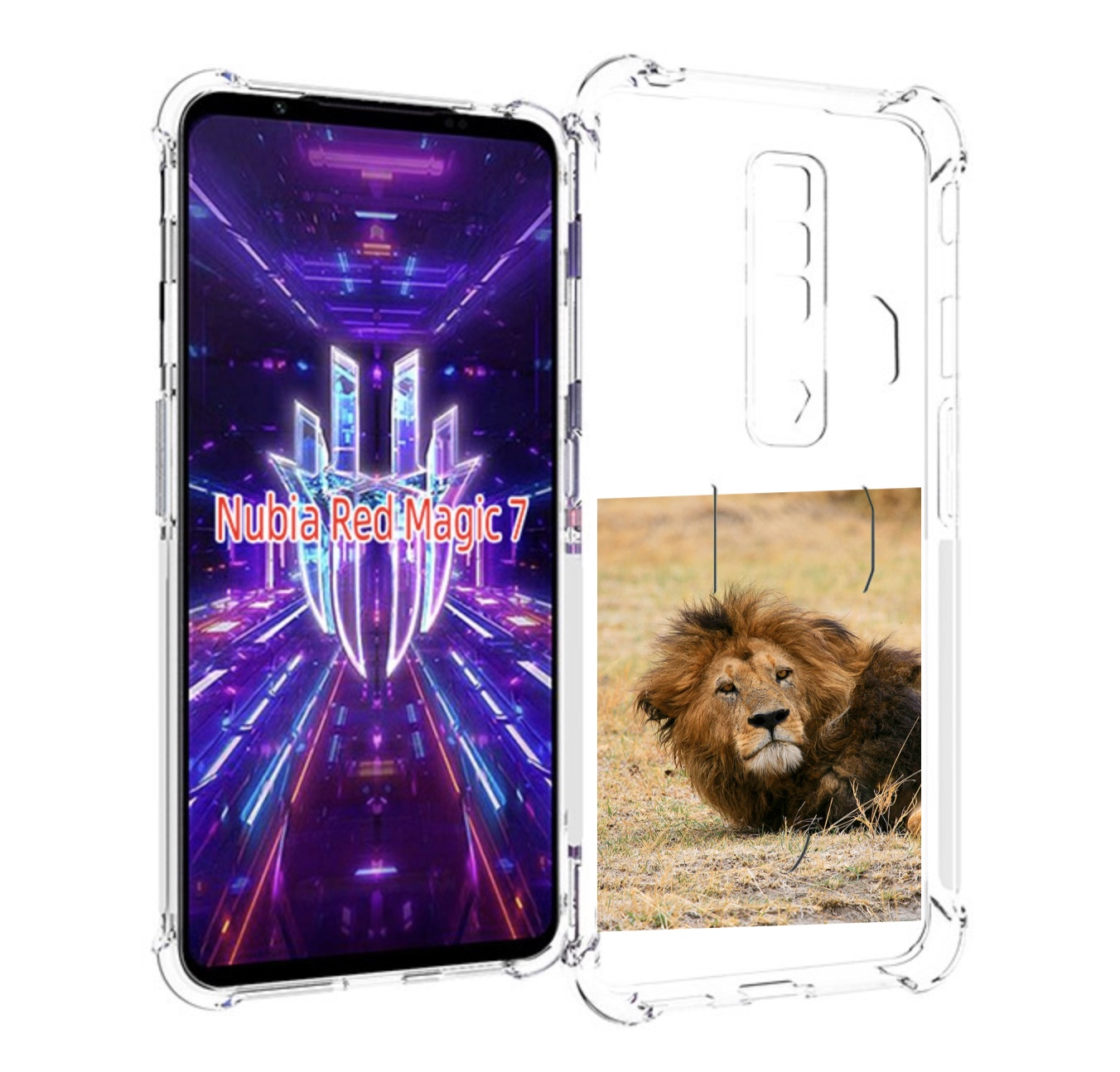 

Чехол MyPads Лев-лежит мужской для ZTE Nubia Red Magic 7, Прозрачный, Tocco